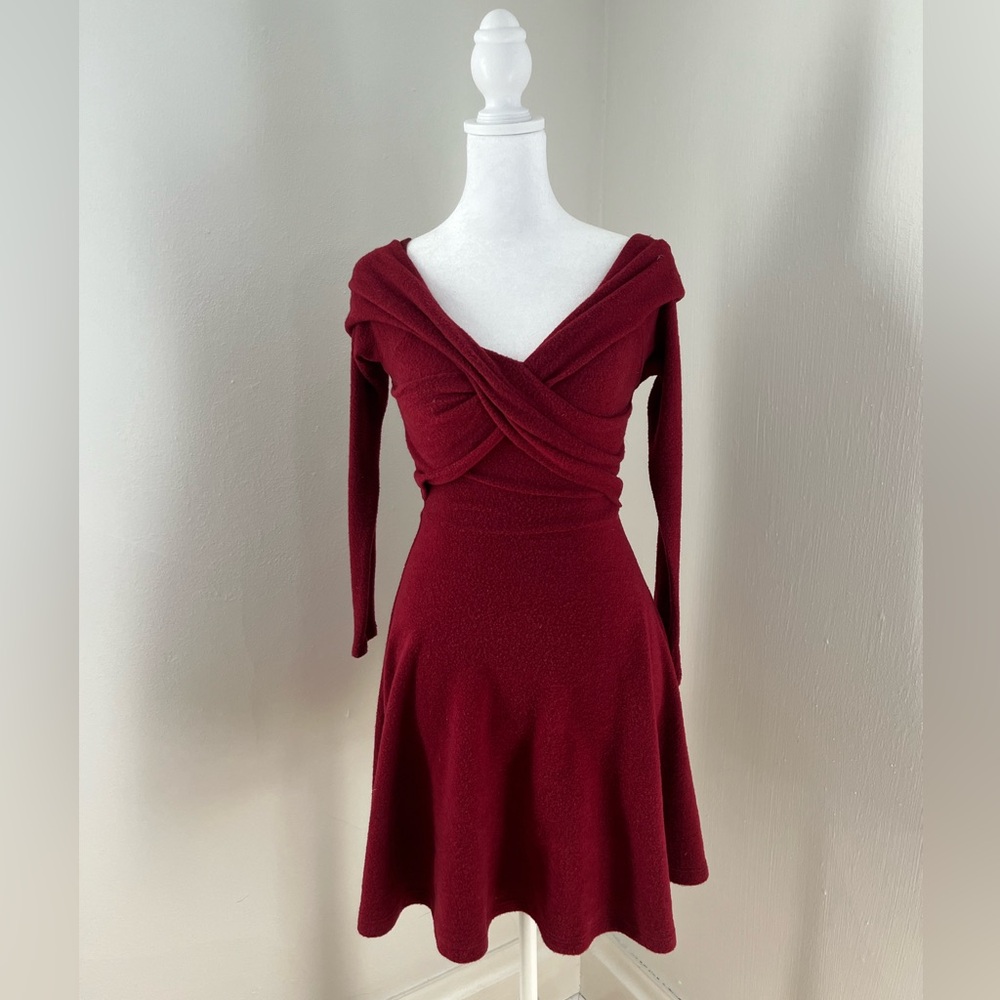 RED fleece dress
